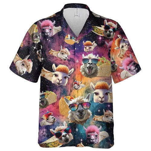 Mens button down funny alpaca - mens,
