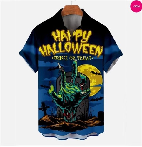Mens button down - button, halloween