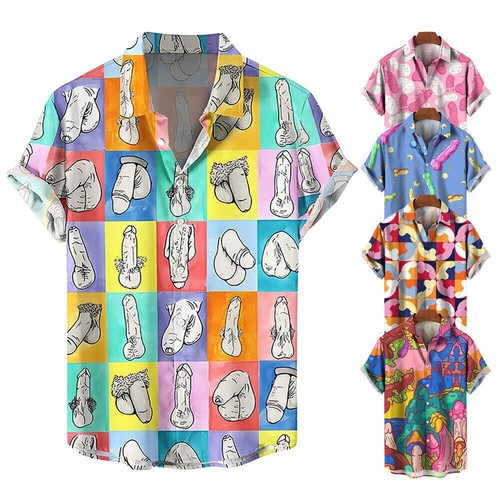 Mens novelty button - button, shirt