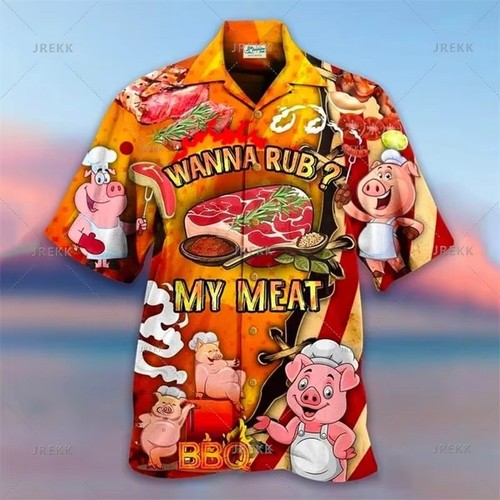 Mens button down bbq - mens, meat