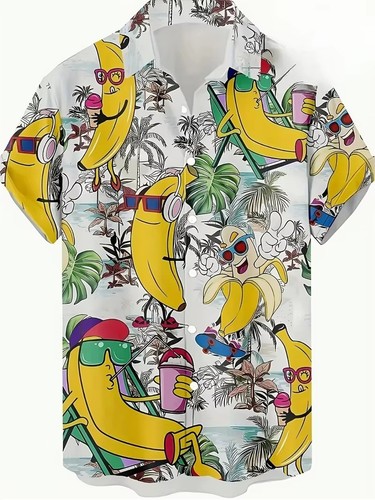 Mens button down - button, cartoon